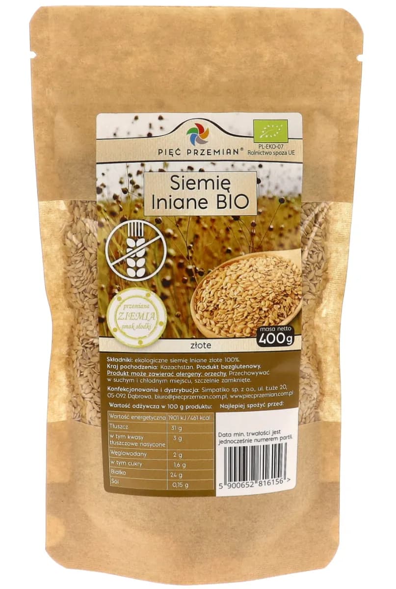 Pięć Przemian Siemię lniane złote BIO 400 g - zdjęcie 1
