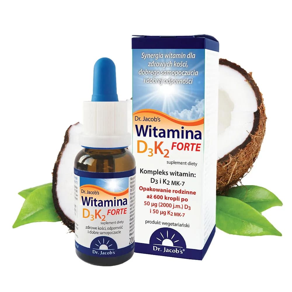 Dr. Jacob's Witamina D3 + K2 FORTE 20 ml w kroplach - zdjęcie 1