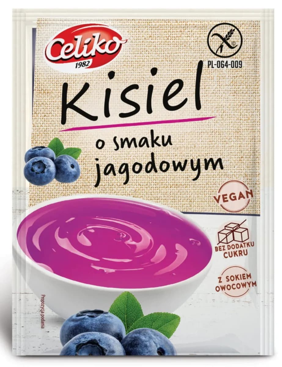 Celiko Kisiel O Smaku Jagodowym Bez Dodatku Cukru Bezglutenowy 40 g - zdjęcie 1