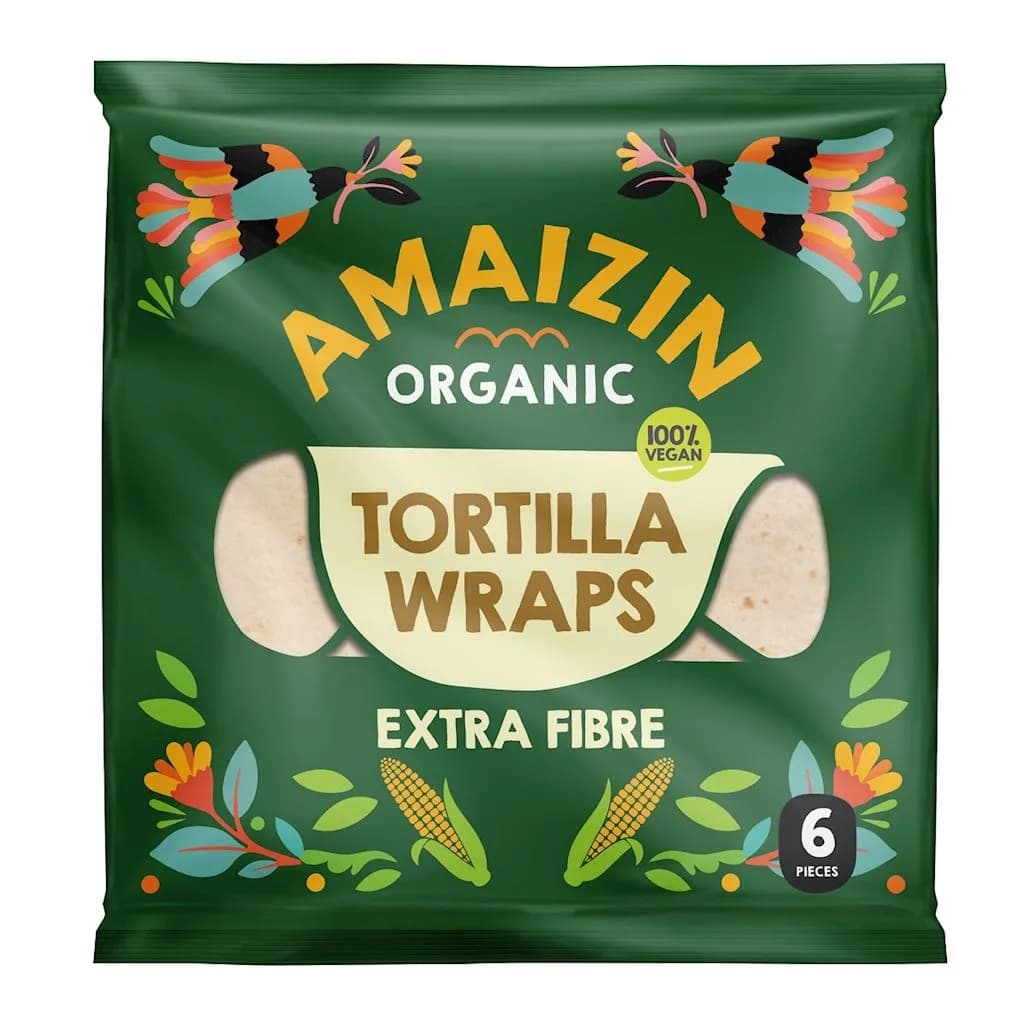 Amaizin Tortilla Wraps Z Otrębami BIO (6 sztuk) 240 g - zdjęcie 1