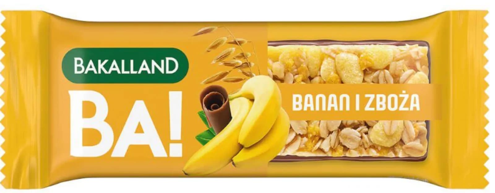 Bakalland BA! Baton Zbożowy Banan i Zboża 40g - zdjęcie 1