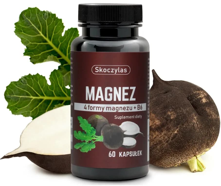 Skoczylas Magnez 4 formy - czarna rzepa 60 kapsułek - zdjęcie 1