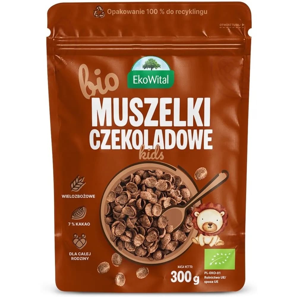 EKOWITAL Muszelki czekoladowe BIO 300 g - zdjęcie 1