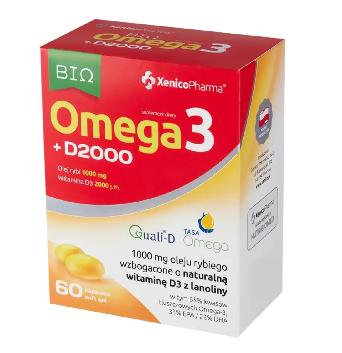 Xenico Pharma Omega 3 D3 2000 60 kapsułek - zdjęcie 1