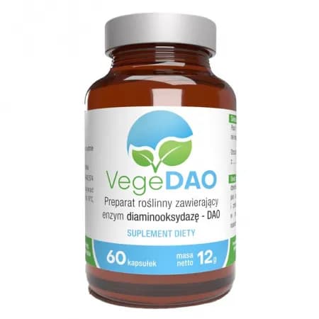 VegeDAO diaminooksydaza suplement diety nietolerancja histaminy 60 tabletek - zdjęcie 1
