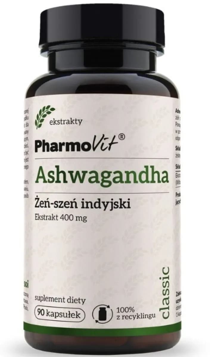 Pharmovit Ashwagandha Żeń-szeń indyjski 400 mg 90 kapsułek - zdjęcie 1