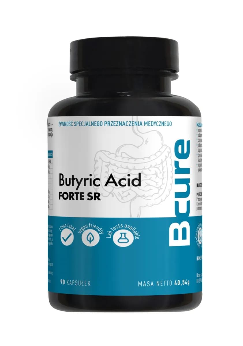 BCure Butyric Acid Forte SR Maślan sodu 90 kapsułek - zdjęcie 1