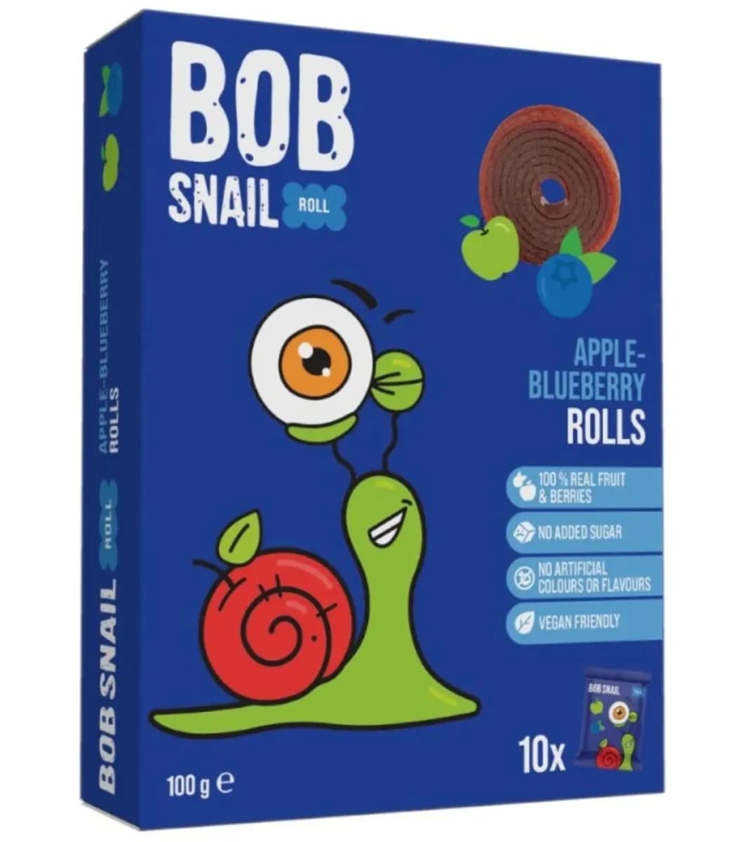 BOB SNAIL Przekąska jabłko - borówka 100gr - zdjęcie 1