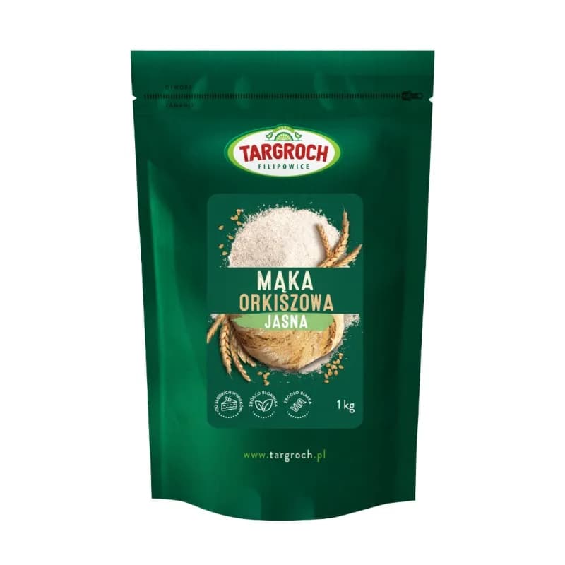 Targroch Mąka orkiszowa jasna 1 kg opakowanie papierowe - zdjęcie 1