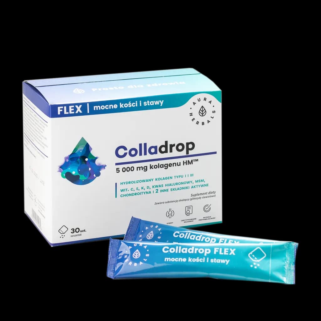 Aura Herbals Colladrop Flex Kolagen morski 5000 mg 30 saszetek - zdjęcie 1