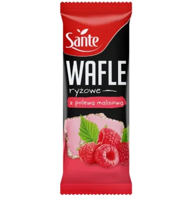 Sante Wafle Ryżowe z Polewą Malinową 66g - zdjęcie 1