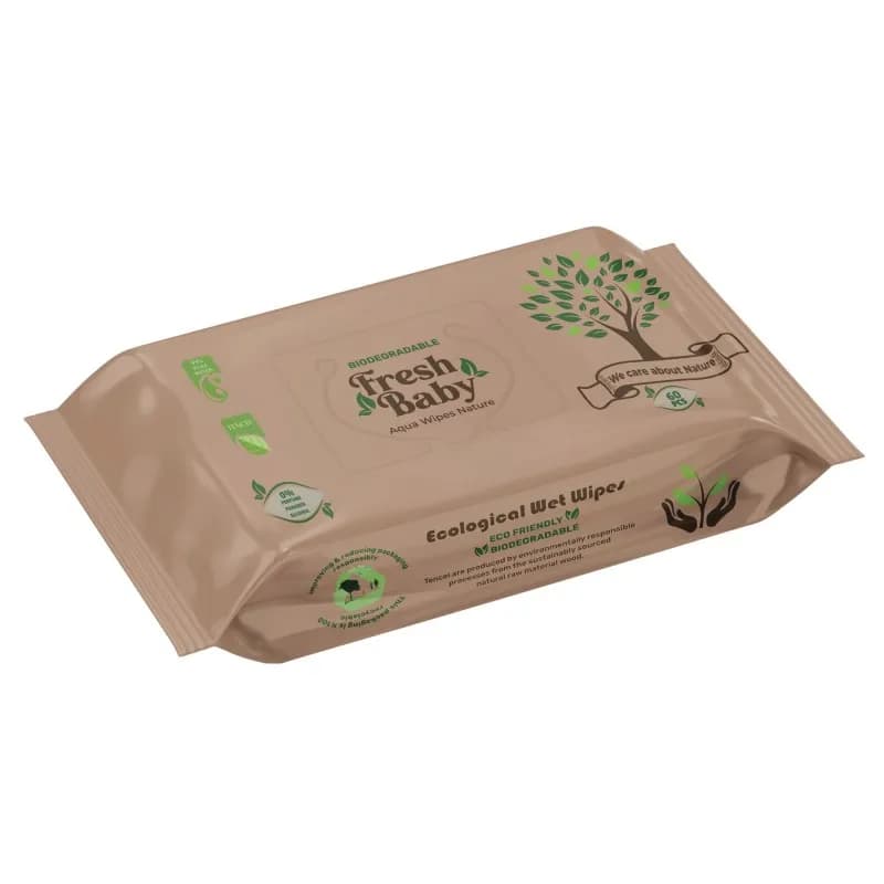 Fresh Baby Aqua Nature Chusteczki nawilżane 60 sztuk - zdjęcie 1