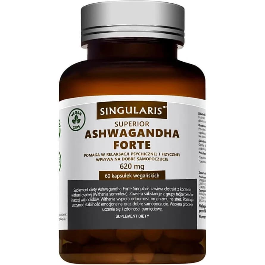Singularis Ashwagandha Forte 620 mg 60 kapsułek wegańskich - zdjęcie 1