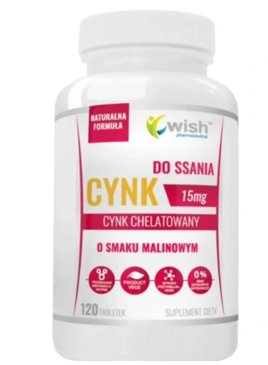 Wish Cynk 15 mg 120 tabletek do ssania - zdjęcie 1
