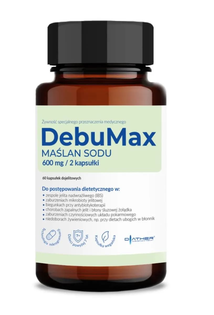 DIATHER DebuMax Maślan sodu 600 mg 60 kapsułek - zdjęcie 1