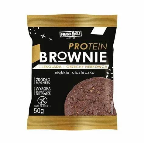Frank&Oli Ciastko Proteinowe Brownie z Orzechami Nerkowca 50g - zdjęcie 1