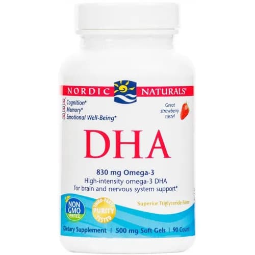 Nordic Naturals DHA 830 mg 90 kapsułek o smaku truskawkowym - zdjęcie 1
