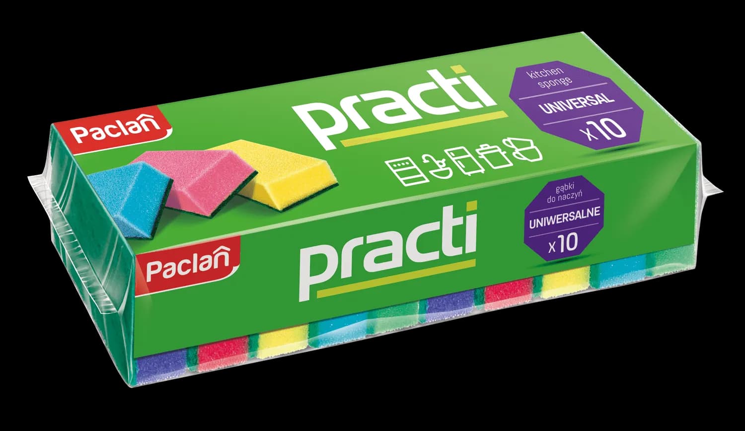 Paclan Practi Gąbki do naczyń 10 sztuk - zdjęcie 1