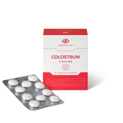 Genactiv Colostrum z maliną 60 tabletek do ssania - zdjęcie 1