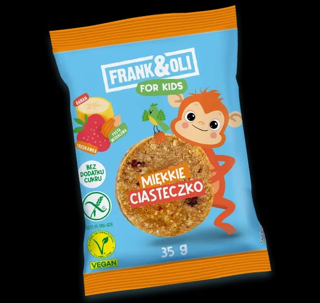 Frank&Oli For Kids Ciasteczko z Pastą Migdałową+Banan+Truskawka 35g - zdjęcie 1