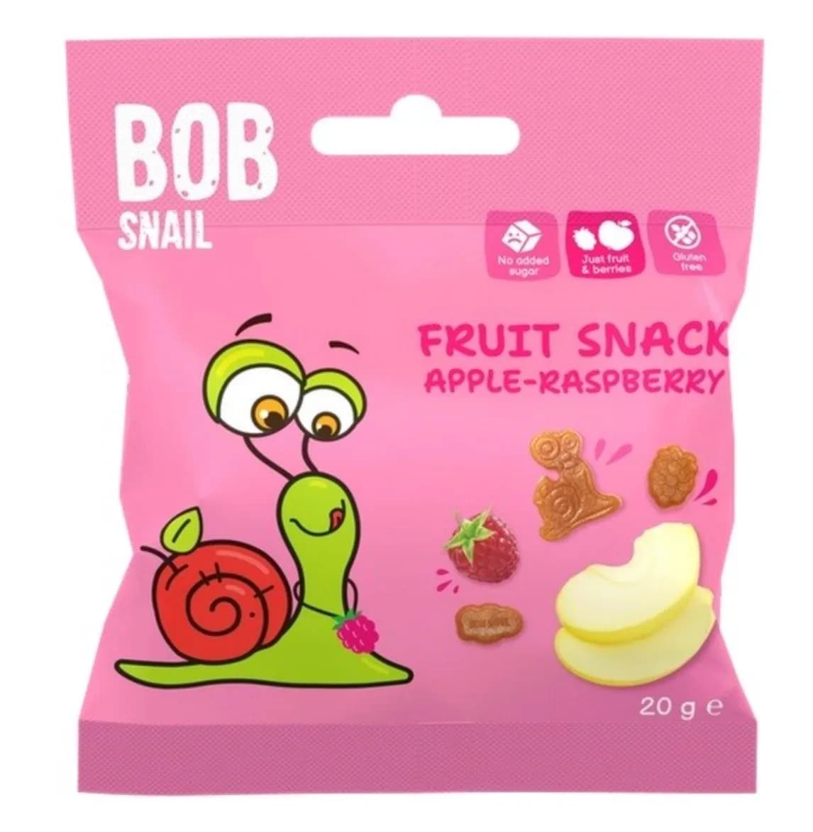 BOB SNAIL Przekąska jabłko malina 20 g - zdjęcie 1