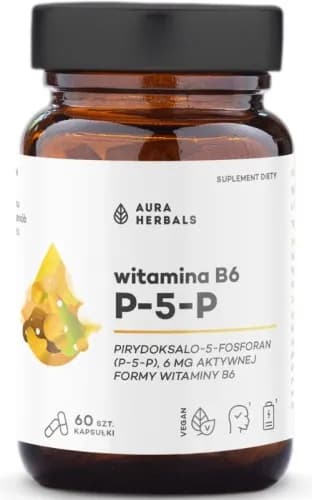 Aura Herbals Witamina B6 P-5-P 6 mg 60 kapsułek - zdjęcie 1