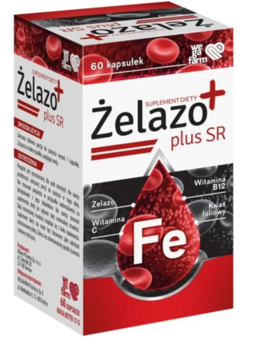 WegaFarm Żelazo Plus SR 60 kapsułek - zdjęcie 1