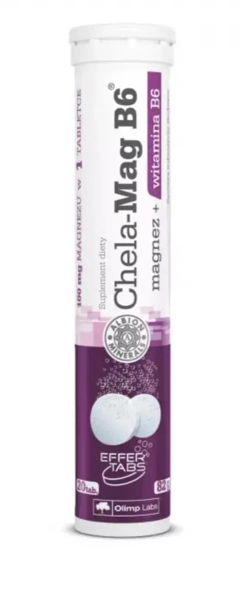 Olimp Chela - Mag B6 20 tabletek musujących o smaku pomarańczowym - zdjęcie 1
