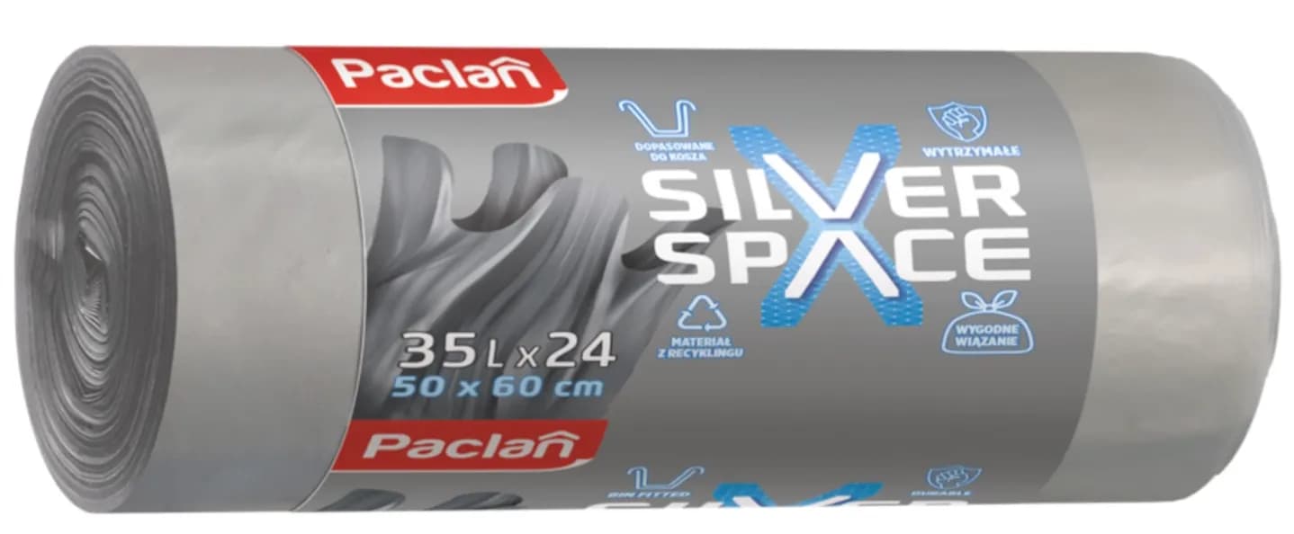 Paclan Worki Silver Space Multitop Lux Srebny 35L 24 sztuk - zdjęcie 1