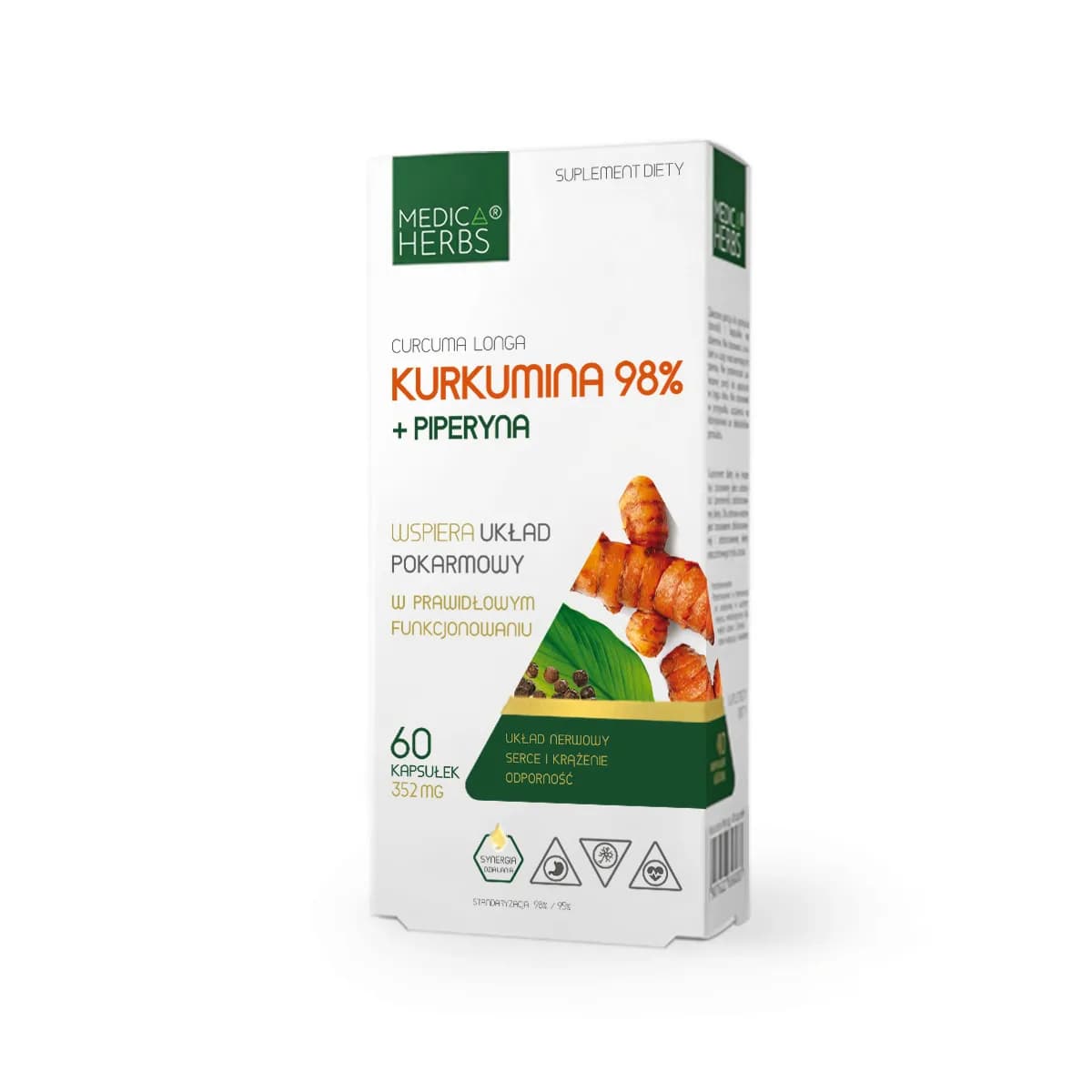 Medica Herbs Kurkumina 98% + piperyna 60 kapsułek - zdjęcie 1