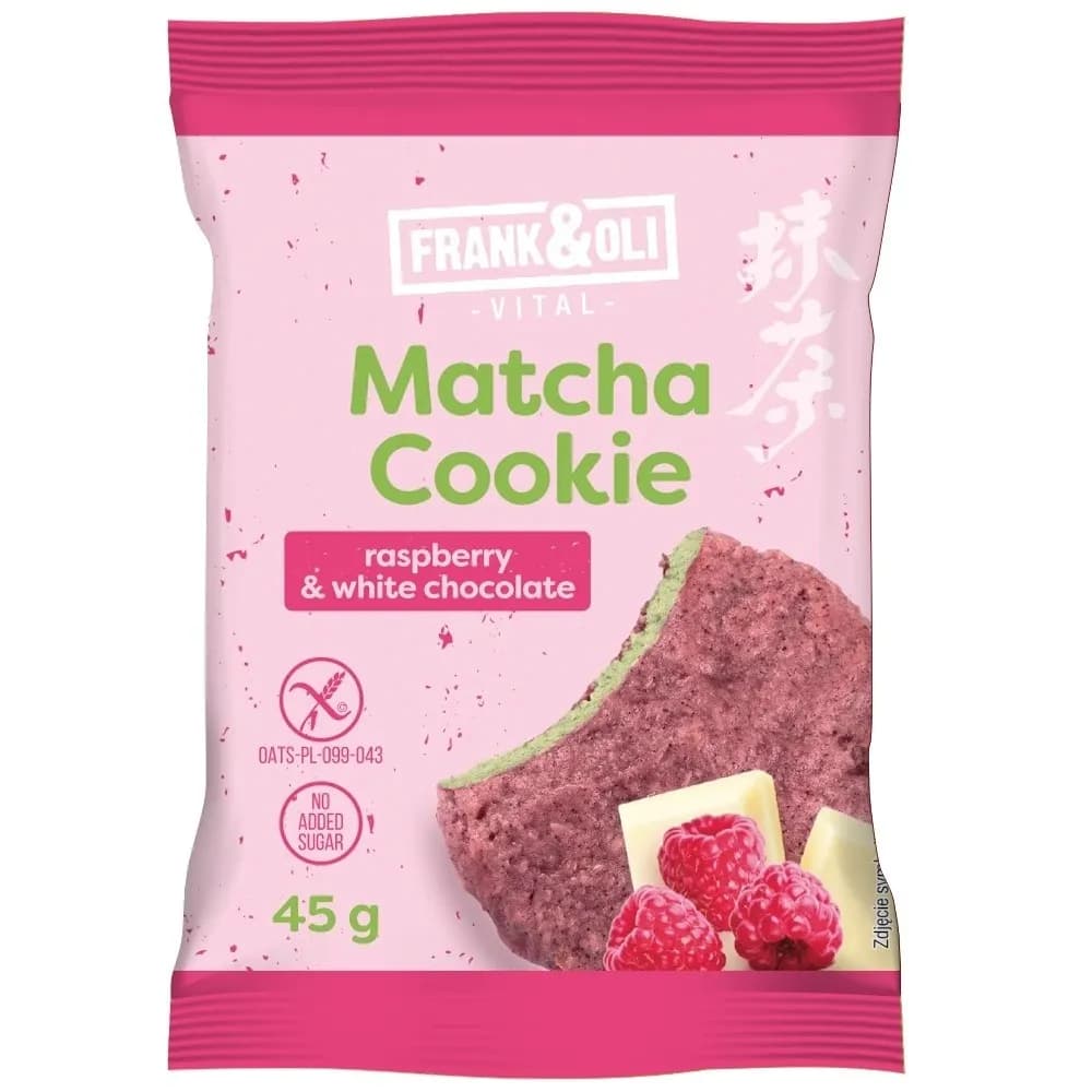 Frank&Oli Matcha Cookie Malina Biała Czekolada 45 g - zdjęcie 1