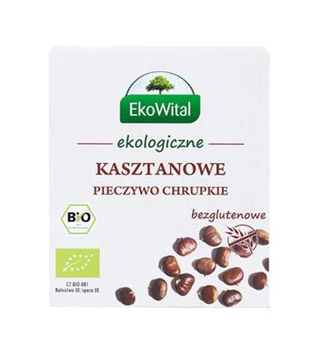 EKOWITAL Pieczywo chrupkie kasztanowe bezglutenowe BIO 100 g - zdjęcie 1